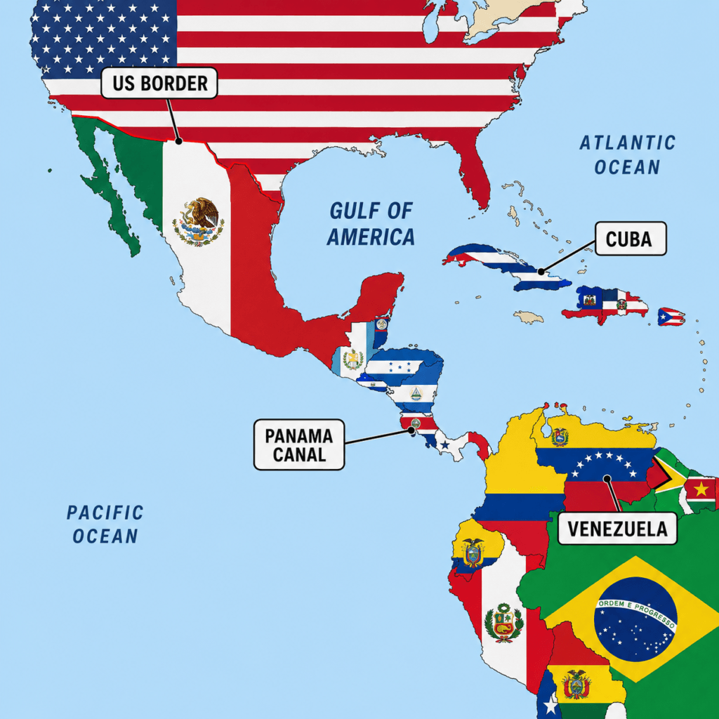 Map of Western Hemisphere